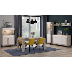 Niska Witryna Aston AN04 Liveo Meble Dąb Cremona/Kaszmir