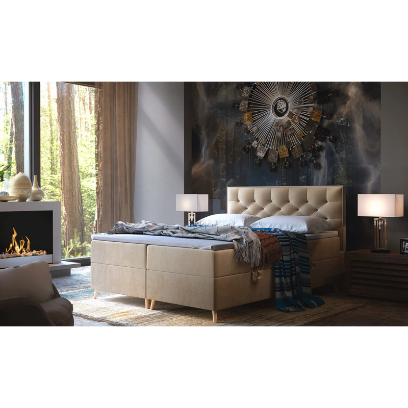 Łóżko tapicerowane z pojemnikiem Cabo 140x200 Meble Forte