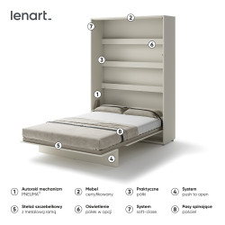Półkotapczan Pionowy BED CONCEPT BC-01 140X200 Kaszmir Lenart