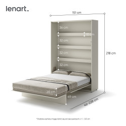 Półkotapczan Pionowy BED CONCEPT BC-01 140X200 Kaszmir Lenart