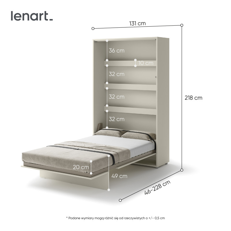 P&oacute;łkotapczan Pionowy BED CONCEPT BC-02 120X200 Kaszmir Lenart