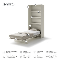 P&oacute;łkotapczan Pionowy BED CONCEPT BC-03 90X200 Kaszmir Lenart