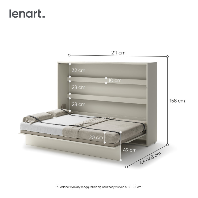 P&oacute;łkotapczan Poziomy BED CONCEPT BC-04 140X200 Kaszmir Lenart