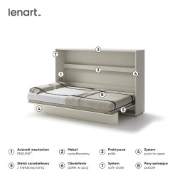 P&oacute;łkotapczan Poziomy BED CONCEPT BC-05 120X200 Kaszmir Lenart