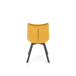 K520 Krzesło Nogi - Czarne, Siedzisko - Musztardowy