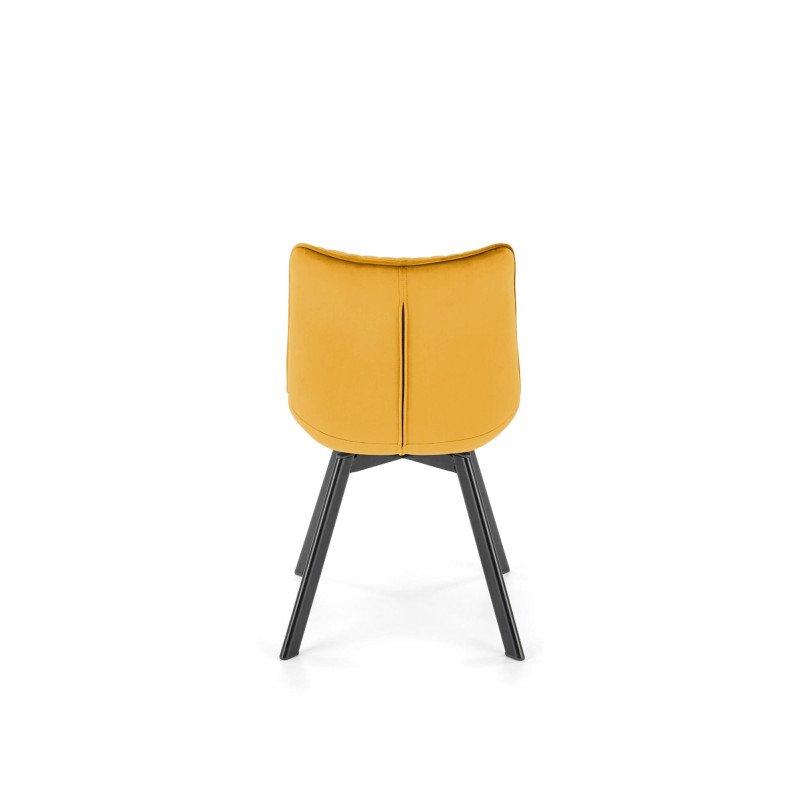 K520 Krzesło Nogi - Czarne, Siedzisko - Musztardowy