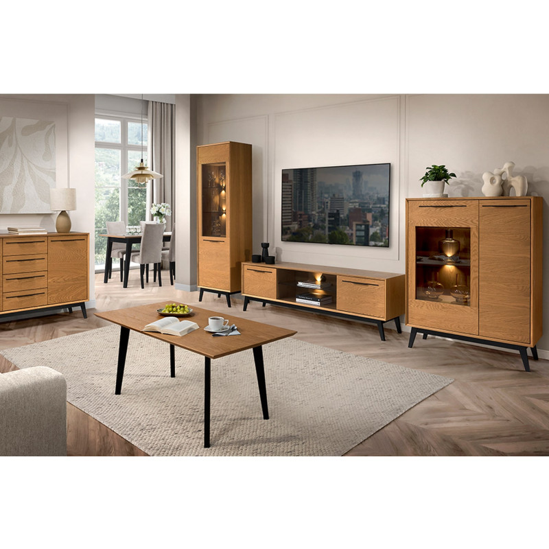 Niska Witryna 2-drzwiowa z Oświetleniem Lazure Typ 15 Szynaka