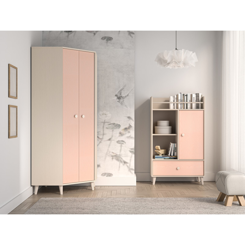 Szafa Mevel 01 Millenial Pink/Szary Pallad ML Meble