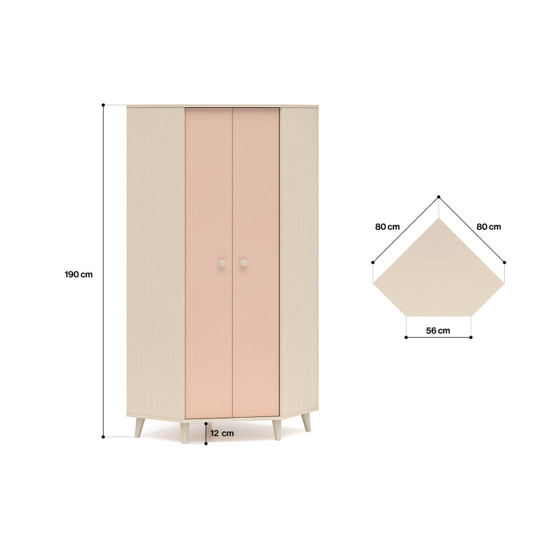 Szafa Mevel 01 Millenial Pink/Szary Pallad ML Meble