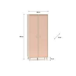 Szafa Mevel 02 Millenial Pink/Szary Pallad ML Meble Szafa Mevel 02 Millenial Pink/Szary Pallad ML Meble