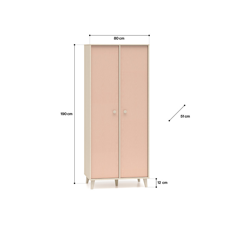 Szafa Mevel 02 Millenial Pink/Szary Pallad ML Meble