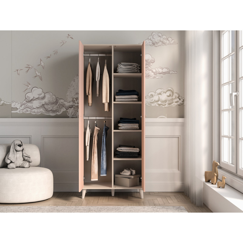 Szafa Mevel 02 Millenial Pink/Szary Pallad ML Meble