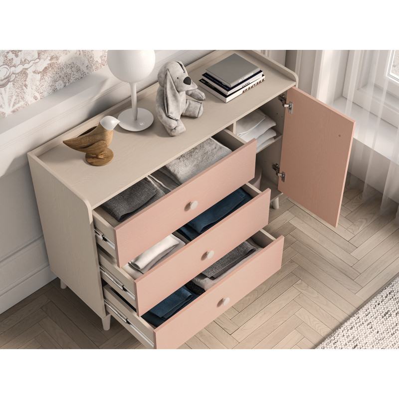 Komoda Mevel 05 Millenial Pink/Szary Pallad ML Meble