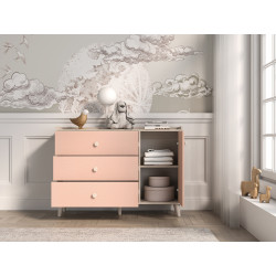 Komoda Mevel 05 Millenial Pink/Szary Pallad ML Meble Komoda Mevel 05 Millenial Pink/Szary Pallad ML Meble