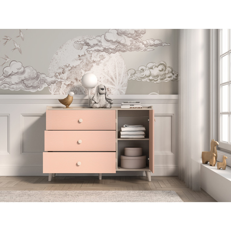 Komoda Mevel 05 Millenial Pink/Szary Pallad ML Meble