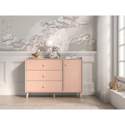 Komoda Mevel 05 Millenial Pink/Szary Pallad ML Meble Komoda Mevel 05 Millenial Pink/Szary Pallad ML Meble