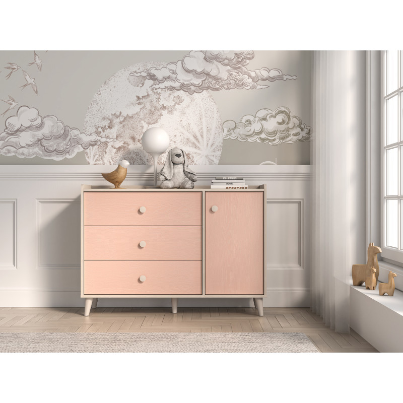 Komoda Mevel 05 Millenial Pink/Szary Pallad ML Meble