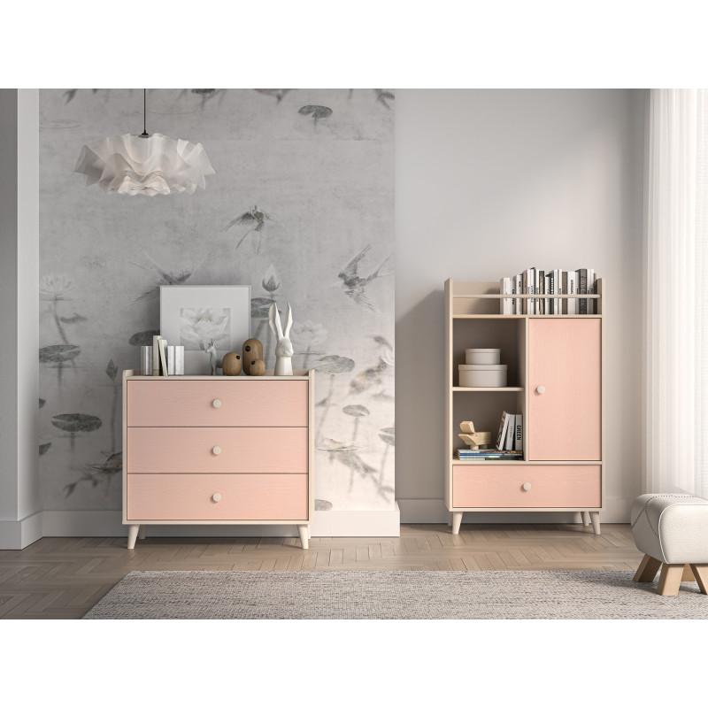 Komoda Mevel 06 Millenial Pink/Szary Pallad ML Meble