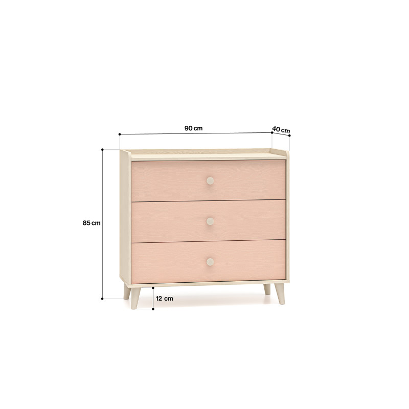 Komoda Mevel 06 Millenial Pink/Szary Pallad ML Meble