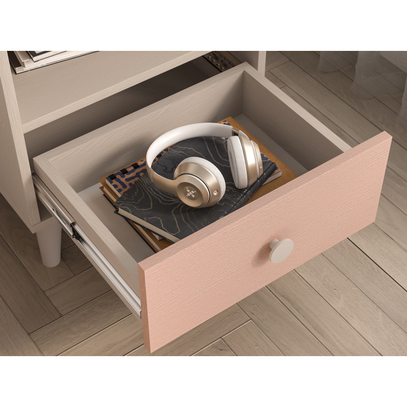 Szafka Nocna Mevel 10 Millenial Pink/Szary Pallad ML Meble