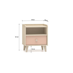 Szafka Nocna Mevel 10 Millenial Pink/Szary Pallad ML Meble