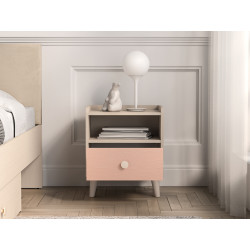 Szafka Nocna Mevel 10 Millenial Pink/Szary Pallad ML Meble