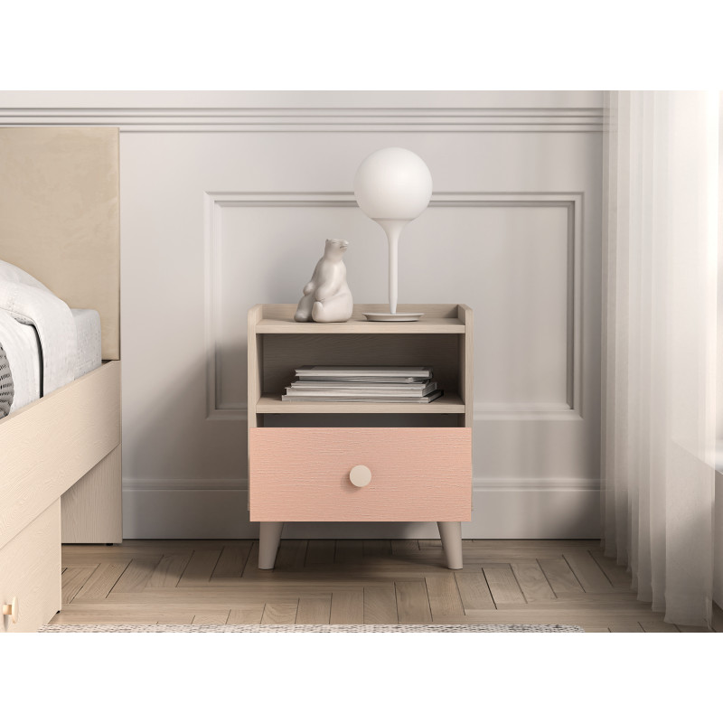 Szafka Nocna Mevel 10 Millenial Pink/Szary Pallad ML Meble