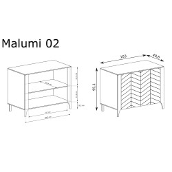 Komoda Malumi MM2 103cm Jarstol Czarny Painflow