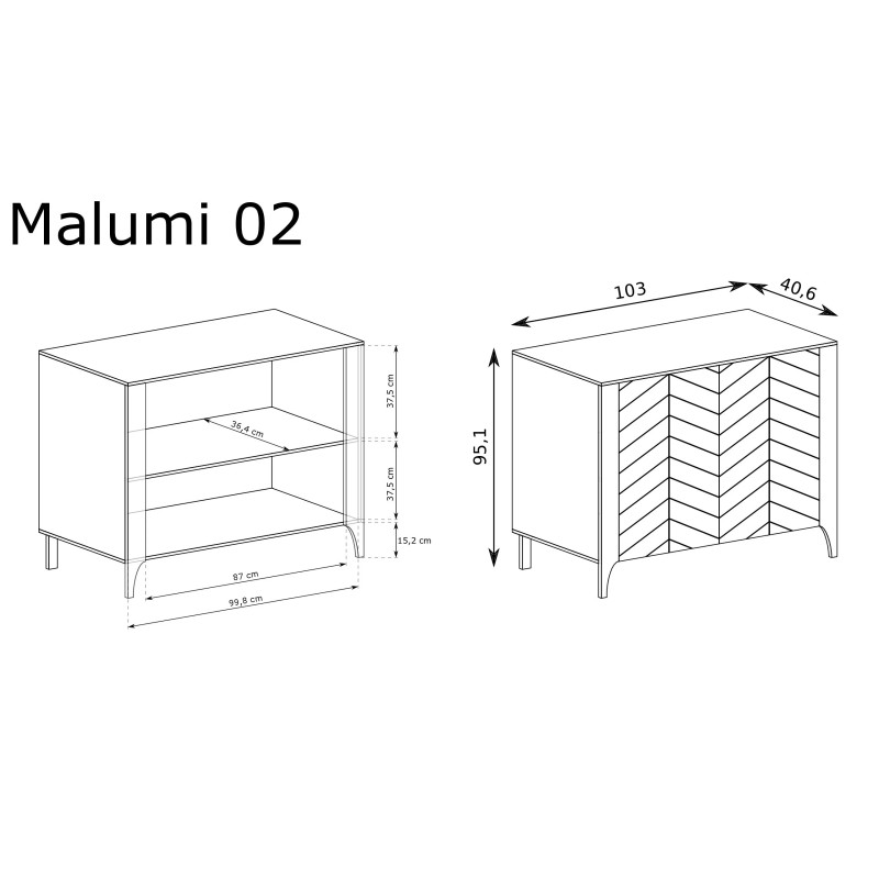 Komoda Malumi MM2 103cm Jarstol Czarny Painflow