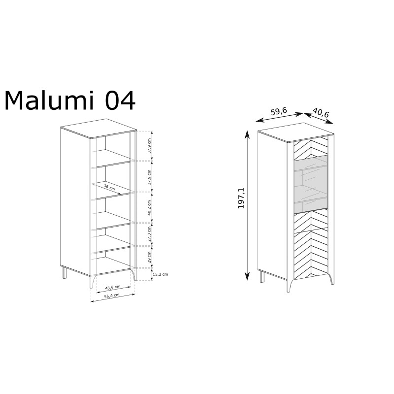 Wysoka Witryna Malumi MM4 Jarstol Czarny Painflow