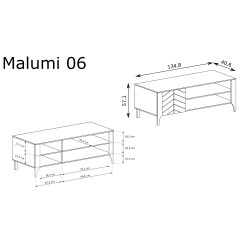 Szafka RTV Malumi MM6 135cm Jarstol Czarny Painflow