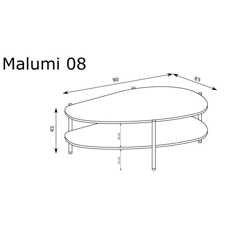 Stolik Kawowy Malumi MM8 Jarstol Czarny Painflow