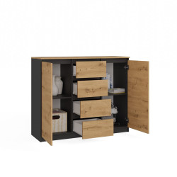 Komoda Malwa 2D4S/Ba Antracyt Artisan Komoda Malwa 2D4S/Ba Antracyt Artisan