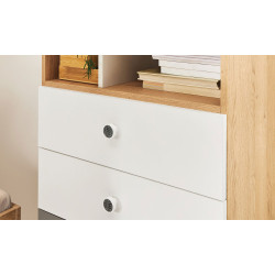 Biurko 125cm Pixel PX8 dąb biszkoptowy/biały/szary