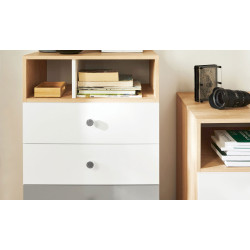 Biurko 125cm Pixel PX8 dąb biszkoptowy/biały/szary