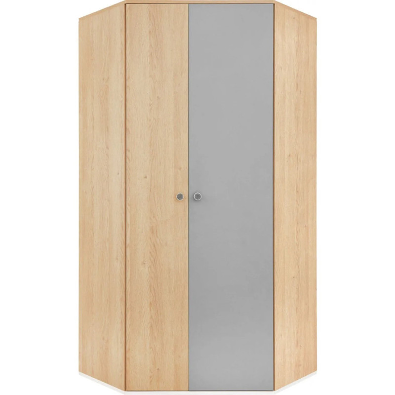 Szafa Narożna Pixel PX2 dąb biszkoptowy/biały/szary