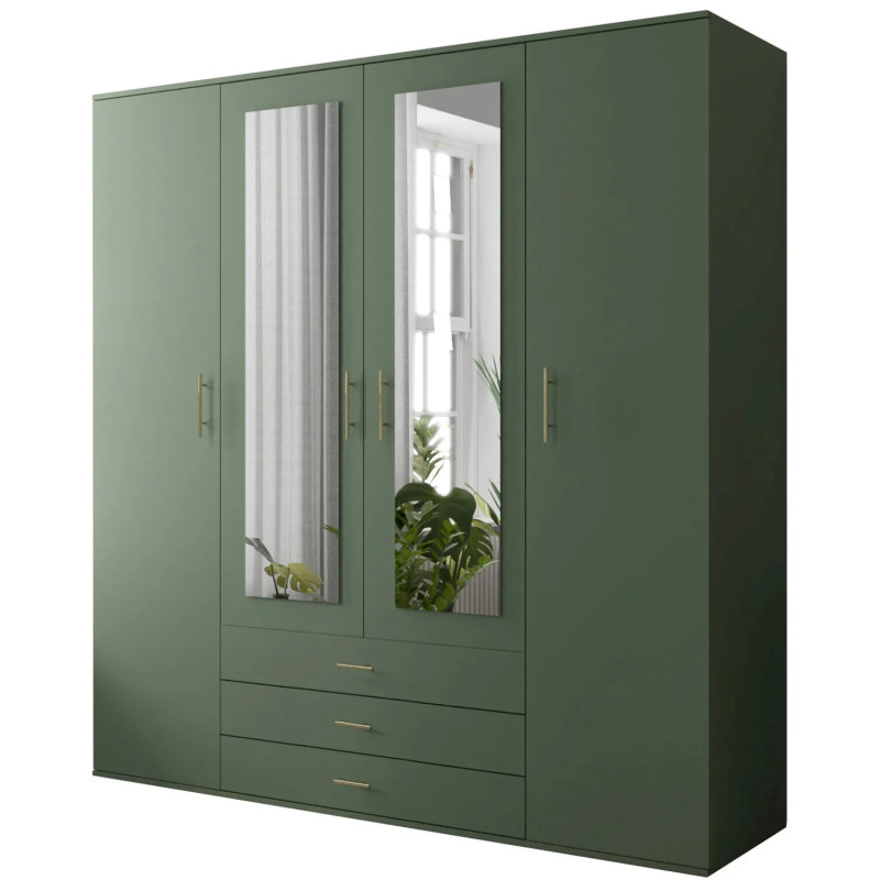 Szafa z lustrami Closy 200cm zielona Szafa z lustrami Closy 200cm zielona