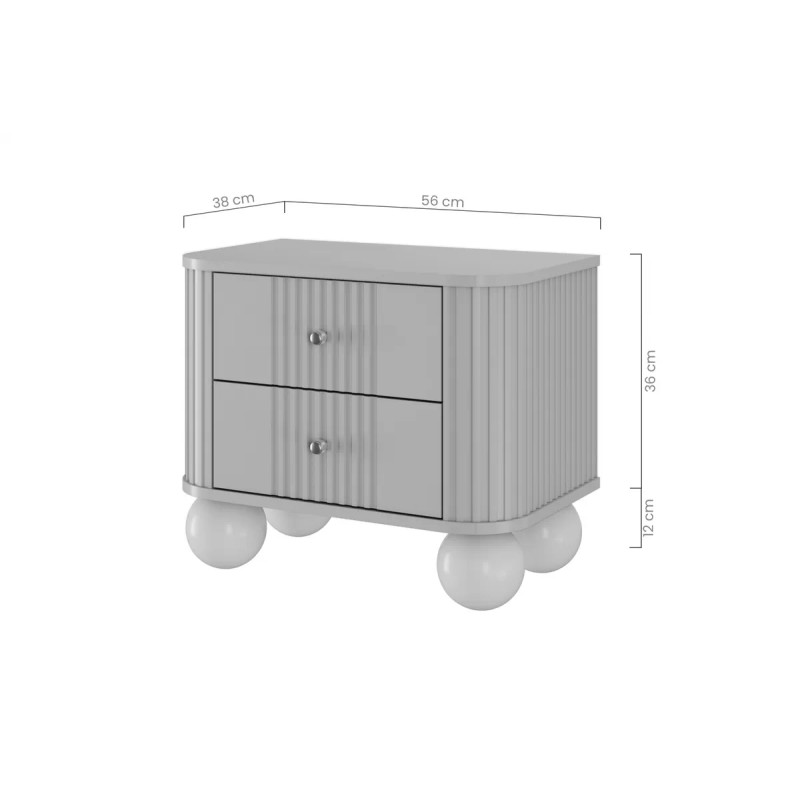 Zestaw szafek nocnych Kolekcja Vesper Meble Bogart kaszmir/nogi