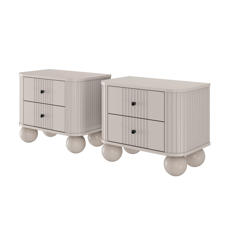 Zestaw szafek nocnych Kolekcja Vesper Meble Bogart kaszmir/nogi Zestaw szafek nocnych Kolekcja Vesper Meble Bogart kaszmir/nogi