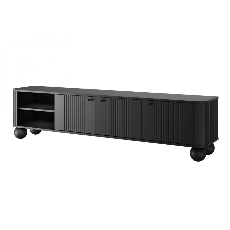 Szafka RTV Vesper 3D Kolekcja Vesper Meble Bogart czarny/nogi