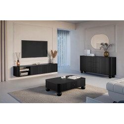 Komoda z szufladami Kolekcja Vesper Meble Bogart czarny/nogi