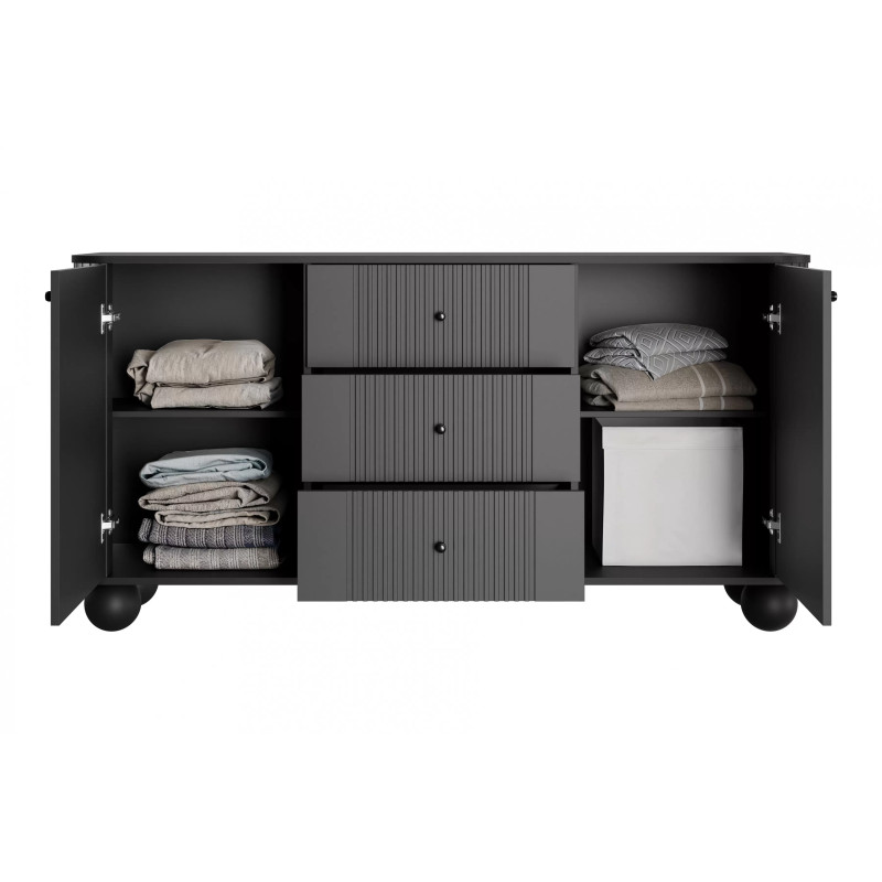 Komoda z szufladami Kolekcja Vesper Meble Bogart czarny/nogi