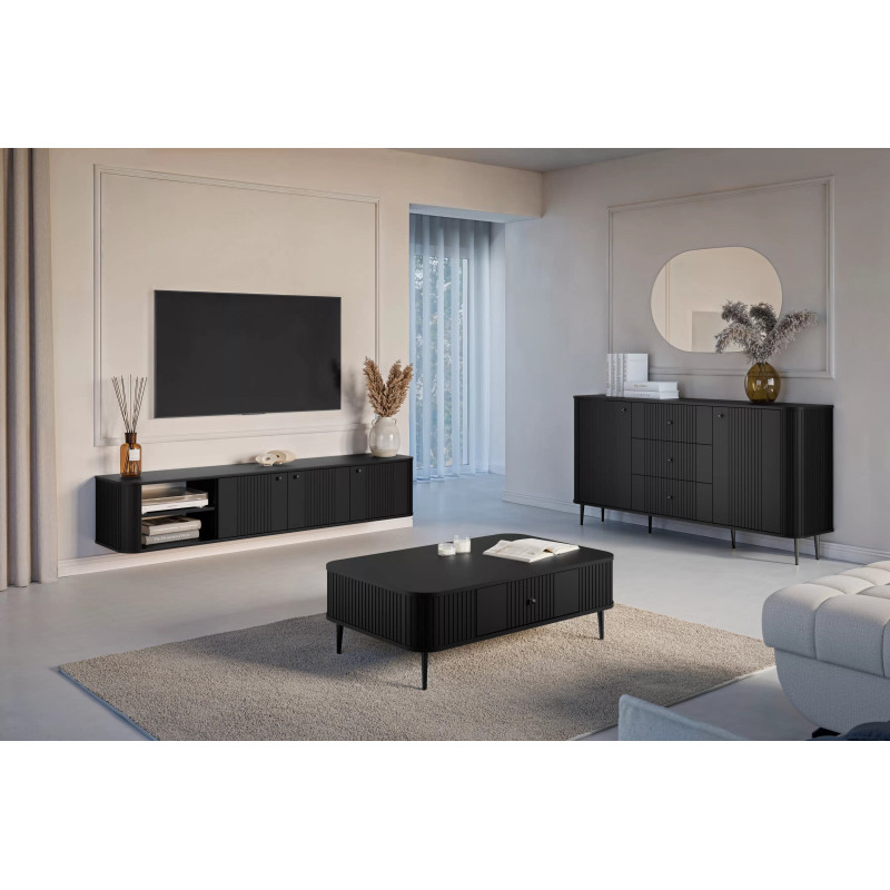 Komoda z szufladami Kolekcja Vesper Meble Bogart czarny/wysokie