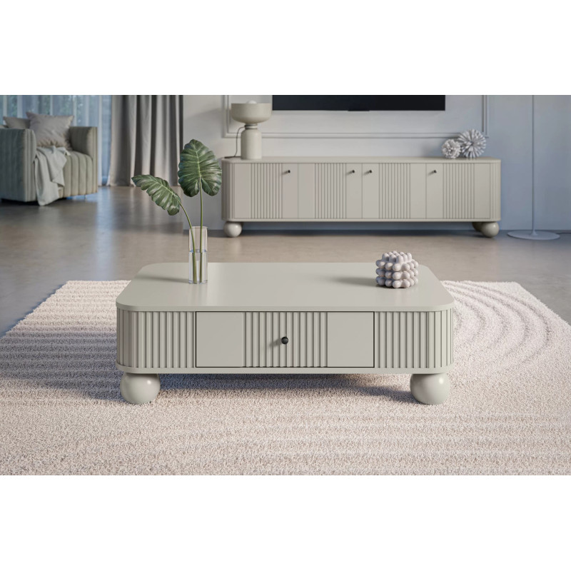 Stolik kawowy Kolekcja Vesper Meble Bogart kaszmir/nogi kule