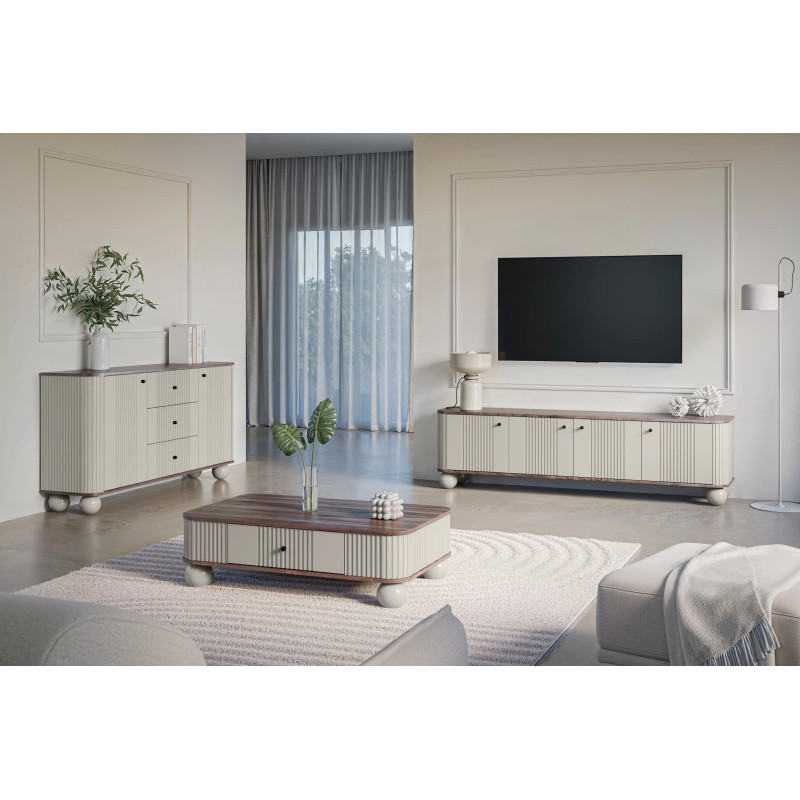 Stolik kawowy Kolekcja Vesper Meble Bogart kaszmir/orzech/nogi