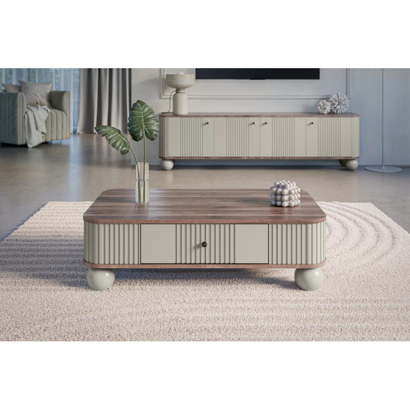 Stolik kawowy Kolekcja Vesper Meble Bogart kaszmir/orzech/nogi