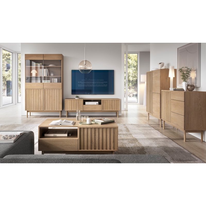 Szeroka Komoda Saori K2D3S Gała Meble Dąb Cremona