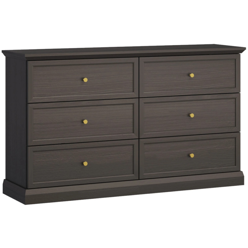 Komoda z Szufladami Lucca K6S Gała Meble Czarna