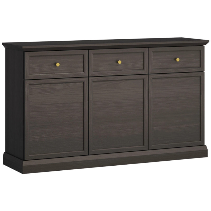 Komoda z Szufladami Lucca K3D3S Gała Meble Czarna Komoda z Szufladami Lucca K3D3S Gała Meble Czarna