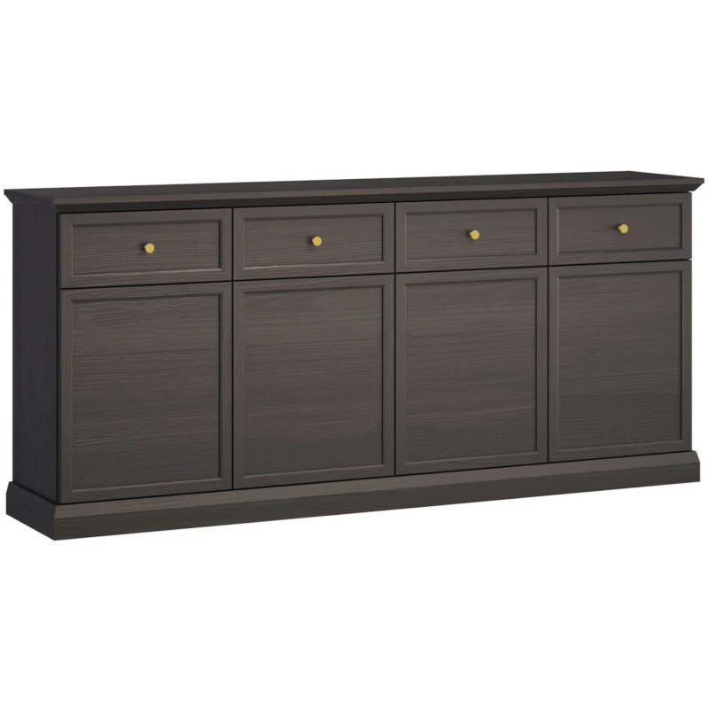 Szeroka Komoda z Szufladami Lucca K4D4S Gała Meble Czarna